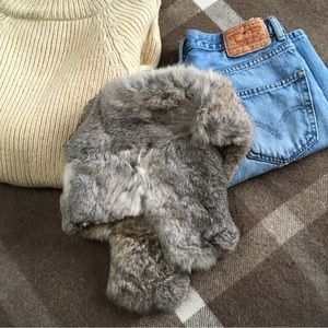 Vintage Rabbit Fur Bomber Cap